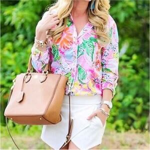 Lilly Pulitzer for Target Nosey Posey Floral Button up Blouse Size XS